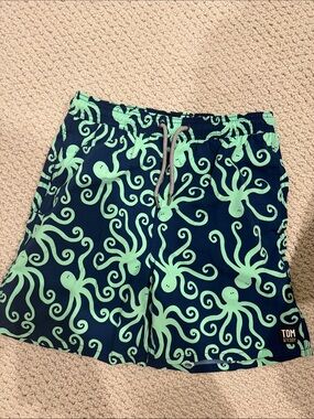 Tom & Teddy Navy and Mint Octopus Swim Shorts